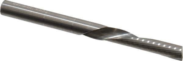 Onsrud - 1/4" Cutting Diam x 1-1/4" Length of Cut, 1 Flute, Downcut Spiral Router Bit - Uncoated, Right Hand Cut, Solid Carbide, 3" OAL x 1/4" Shank Diam, Single Edge, 22° Helix Angle - Apex Tool & Supply