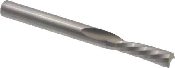 Onsrud - 3/16" Cutting Diam x 5/8" Length of Cut, 1 Flute, Downcut Spiral Router Bit - Uncoated, Right Hand Cut, Solid Carbide, 2" OAL x 3/16" Shank Diam, Single Edge, 21° Helix Angle - Apex Tool & Supply