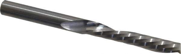 Onsrud - 1/4" Cutting Diam x 1-1/2" Length of Cut, 1 Flute, Downcut Spiral Router Bit - Uncoated, Right Hand Cut, Solid Carbide, 3" OAL x 1/4" Shank Diam, Single Edge, 21° Helix Angle - Apex Tool & Supply