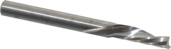 Onsrud - 3/16" Cutting Diam x 5/8" Length of Cut, 1 Flute, Downcut Spiral Router Bit - Uncoated, Right Hand Cut, Solid Carbide, 2" OAL x 3/16" Shank Diam, Single Edge, 21° Helix Angle - Apex Tool & Supply