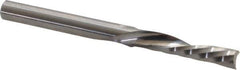 Onsrud - 1/4" Cutting Diam x 1-1/4" Length of Cut, 1 Flute, Downcut Spiral Router Bit - Uncoated, Right Hand Cut, Solid Carbide, 3" OAL x 1/4" Shank Diam, Single Edge, 21° Helix Angle - Apex Tool & Supply