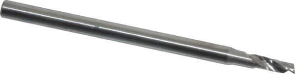 Onsrud - 3/32" Cutting Diam x 1/4" Length of Cut, 1 Flute, Upcut Spiral Router Bit - Uncoated, Right Hand Cut, Solid Carbide, 2" OAL x 1/8" Shank Diam, Single Edge, 22° Helix Angle - Apex Tool & Supply