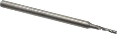Onsrud - 1/16" Cutting Diam x 1/4" Length of Cut, 1 Flute, Upcut Spiral Router Bit - Uncoated, Right Hand Cut, Solid Carbide, 2" OAL x 1/8" Shank Diam, Single Edge, 21° Helix Angle - Apex Tool & Supply