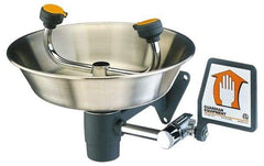 PRO-SAFE - Wall Mount, Stainless Steel Bowl, Eyewash Station - 1/2" Inlet - Apex Tool & Supply