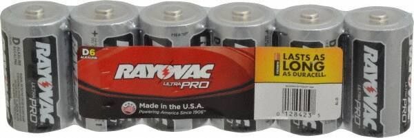 Rayovac - Size D, Alkaline, 6 Pack, Standard Battery - 1.5 Volts, Button Tab Terminal - Apex Tool & Supply