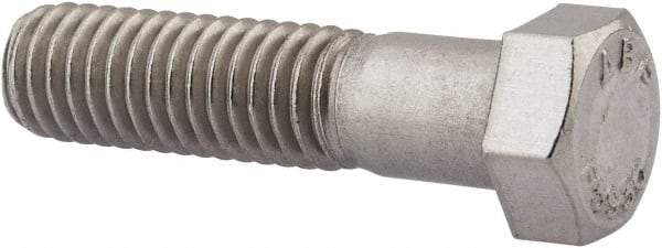 Value Collection - 7/16-14 UNC, 1-3/4" Length Under Head Hex Head Cap Screw - Partially Threaded, Grade 18-8 Stainless Steel, Uncoated, 5/8" Hex - Apex Tool & Supply