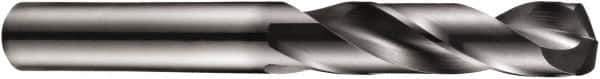 DORMER - 11mm 140° Spiral Flute Solid Carbide Screw Machine Drill Bit - TiAlN Finish, Right Hand Cut, 55mm Flute Length, 102mm OAL, Four Facet Split Point, Straight Shank, Through Coolant - Apex Tool & Supply