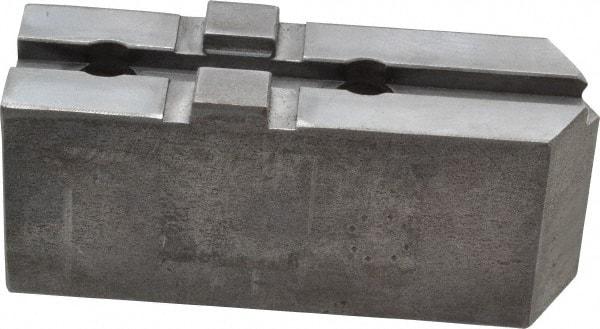 H & R Manufacturing - Tongue & Groove Attachment, Square Soft Lathe Chuck Jaw - Steel, 1-3/4" Btw Mount Hole Ctrs, 3-15/16" Long x 1-1/4" Wide x 1-5/8" High, 5/16" Groove - Apex Tool & Supply