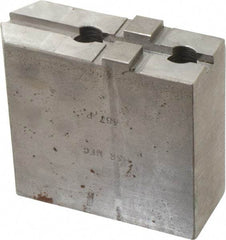 H & R Manufacturing - Tongue & Groove Attachment, Square Soft Lathe Chuck Jaw - Steel, 1-3/4" Btw Mount Hole Ctrs, 3-15/16" Long x 1-1/2" Wide x 3-3/8" High, 5/16" Groove - Apex Tool & Supply
