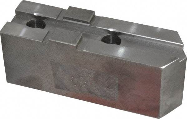 H & R Manufacturing - Tongue & Groove Attachment, Square Soft Lathe Chuck Jaw - Steel, 2.12" Btw Mount Hole Ctrs, 4-13/16" Long x 1-1/2" Wide x 1-7/8" High, 1/2" Groove - Apex Tool & Supply