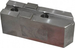 H & R Manufacturing - Tongue & Groove Attachment, Square Soft Lathe Chuck Jaw - Steel, 2.12" Btw Mount Hole Ctrs, 4-13/16" Long x 1-1/2" Wide x 1-7/8" High, 1/2" Groove - Apex Tool & Supply
