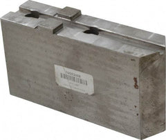 H & R Manufacturing - Tongue & Groove Attachment, Square Soft Lathe Chuck Jaw - Steel, 3" Btw Mount Hole Ctrs, 7-1/4" Long x 2" Wide x 3-13/16" High, 1/2" Groove - Apex Tool & Supply