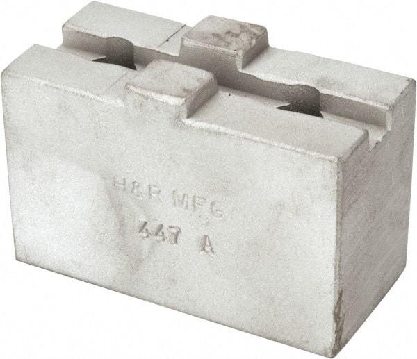 H & R Manufacturing - Tongue & Groove Attachment, Square Soft Lathe Chuck Jaw - Aluminum, 1-1/2" Btw Mount Hole Ctrs, 2-5/8" Long x 1-1/4" Wide x 1-5/8" High, 5/16" Groove - Apex Tool & Supply