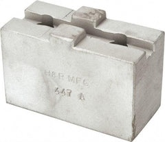 H & R Manufacturing - Tongue & Groove Attachment, Square Soft Lathe Chuck Jaw - Aluminum, 1-1/2" Btw Mount Hole Ctrs, 2-5/8" Long x 1-1/4" Wide x 1-5/8" High, 5/16" Groove - Apex Tool & Supply