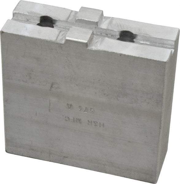 H & R Manufacturing - Tongue & Groove Attachment, Square Soft Lathe Chuck Jaw - Aluminum, 1-3/4" Btw Mount Hole Ctrs, 3-1/2" Long x 1-1/4" Wide x 3-3/8" High, 5/16" Groove - Apex Tool & Supply