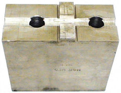 H & R Manufacturing - Tongue & Groove Attachment, Square Soft Lathe Chuck Jaw - Aluminum, 3" Btw Mount Hole Ctrs, 5-5/8" Long x 2-1/2" Wide x 3-5/16" High, 1/2" Groove - Apex Tool & Supply