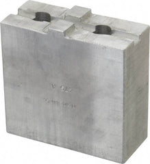 H & R Manufacturing - Tongue & Groove Attachment, Square Soft Lathe Chuck Jaw - Aluminum, 1-3/4" Btw Mount Hole Ctrs, 3-1/2" Long x 1-1/2" Wide x 3-3/8" High, 5/16" Groove - Apex Tool & Supply