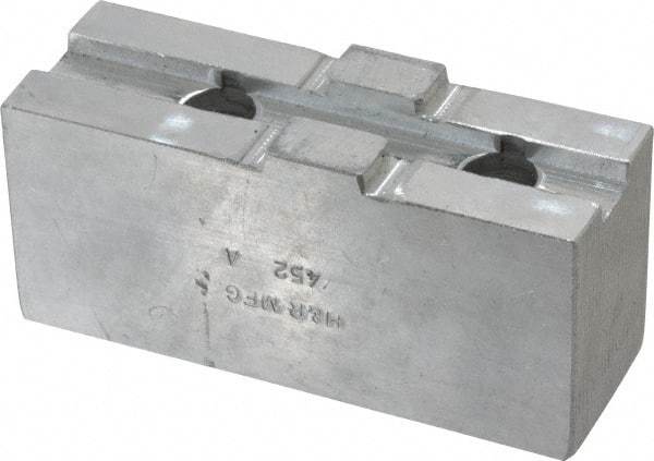 H & R Manufacturing - Tongue & Groove Attachment, Square Soft Lathe Chuck Jaw - Aluminum, 2.12" Btw Mount Hole Ctrs, 4-1/4" Long x 1-1/2" Wide x 1-7/8" High, 1/2" Groove - Apex Tool & Supply