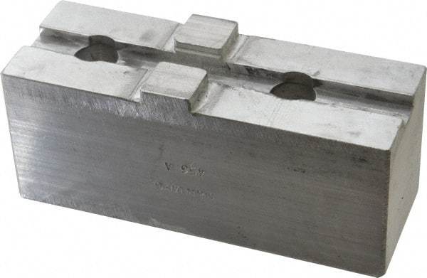 H & R Manufacturing - Tongue & Groove Attachment, Square Soft Lathe Chuck Jaw - Aluminum, 3" Btw Mount Hole Ctrs, 5-5/8" Long x 2" Wide x 2-5/16" High, 1/2" Groove - Apex Tool & Supply