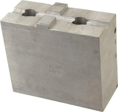 H & R Manufacturing - Tongue & Groove Attachment, Square Soft Lathe Chuck Jaw - Aluminum, 3" Btw Mount Hole Ctrs, 5-5/8" Long x 2-1/2" Wide x 4-13/16" High, 1/2" Groove - Apex Tool & Supply
