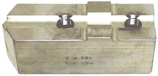 H & R Manufacturing - Tongue & Groove Attachment, Square Soft Lathe Chuck Jaw - Aluminum, 1-1/2" Btw Mount Hole Ctrs, 3-3/16" Long x 1-1/4" Wide x 1-5/8" High, 5/16" Groove - Apex Tool & Supply