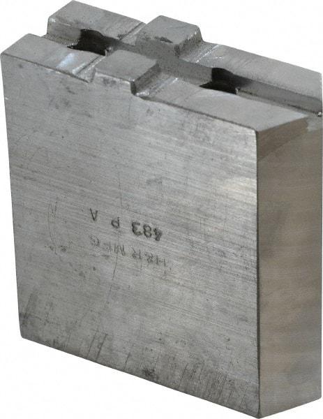 H & R Manufacturing - Tongue & Groove Attachment, Square Soft Lathe Chuck Jaw - Aluminum, 1-1/2" Btw Mount Hole Ctrs, 3-3/16" Long x 1-1/4" Wide x 3-3/8" High, 5/16" Groove - Apex Tool & Supply