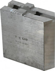 H & R Manufacturing - Tongue & Groove Attachment, Square Soft Lathe Chuck Jaw - Aluminum, 1-1/2" Btw Mount Hole Ctrs, 3-3/16" Long x 1-1/4" Wide x 3-3/8" High, 5/16" Groove - Apex Tool & Supply