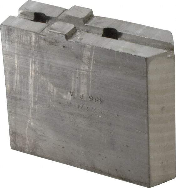 H & R Manufacturing - Tongue & Groove Attachment, Square Soft Lathe Chuck Jaw - Aluminum, 1-3/4" Btw Mount Hole Ctrs, 3-15/16" Long x 1-1/4" Wide x 3-3/8" High, 5/16" Groove - Apex Tool & Supply