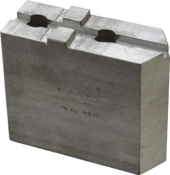 H & R Manufacturing - Tongue & Groove Attachment, Square Soft Lathe Chuck Jaw - Aluminum, 1-3/4" Btw Mount Hole Ctrs, 3-15/16" Long x 1-1/2" Wide x 3-3/8" High, 5/16" Groove - Apex Tool & Supply