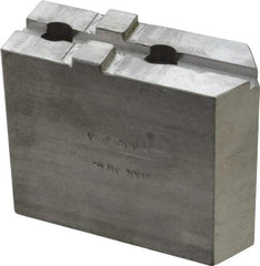 H & R Manufacturing - Tongue & Groove Attachment, Square Soft Lathe Chuck Jaw - Aluminum, 1-3/4" Btw Mount Hole Ctrs, 3-15/16" Long x 1-1/2" Wide x 3-3/8" High, 5/16" Groove - Apex Tool & Supply
