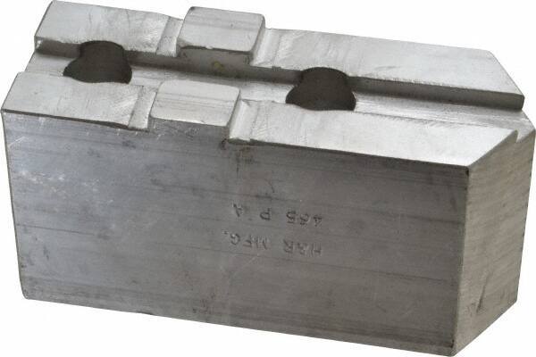 H & R Manufacturing - Tongue & Groove Attachment, Square Soft Lathe Chuck Jaw - Aluminum, 2.12" Btw Mount Hole Ctrs, 4-13/16" Long x 1-3/4" Wide x 2-3/8" High, 1/2" Groove - Apex Tool & Supply