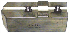 H & R Manufacturing - Tongue & Groove Attachment, Square Soft Lathe Chuck Jaw - Aluminum, 3" Btw Mount Hole Ctrs, 7-1/4" Long x 2-1/2" Wide x 3-5/16" High, 1/2" Groove - Apex Tool & Supply