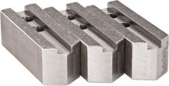 H & R Manufacturing - 1.5mm x 60° Serrated Attachment, Square Soft Lathe Chuck Jaw - 3 Jaws, Steel, 1" Btw Mount Hole Ctrs, 4-1/4" Long x 1-1/2" Wide x 1-1/2" High, 0.551" Groove, 12mm Fastener - Apex Tool & Supply