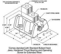 H & R Manufacturing - 12" Max Chuck Diam Compatibility, Cast Steel (Base) Bullard Hard Lathe Master Jaws - 10" Wide x 12" Long x 8-5/8" High - Apex Tool & Supply