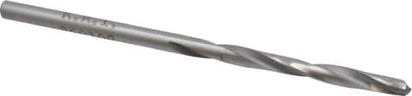 Made in USA - 1/8" 135° Carbide-Tipped Jobber Drill - Bright Finish, Right Hand Cut, Spiral Flute, Straight Shank, 2-3/4" OAL, Split Point - Apex Tool & Supply