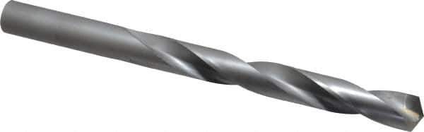 Made in USA - 17/32" 135° Carbide-Tipped Jobber Drill - Bright Finish, Right Hand Cut, Spiral Flute, Straight Shank, 6-5/8" OAL, Split Point - Apex Tool & Supply