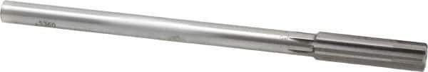 Made in USA - 0.536" Carbide-Tipped 6 Flute Chucking Reamer - Straight Flute, 7/16" Straight Shank, 2" Flute Length, 8" OAL - Apex Tool & Supply