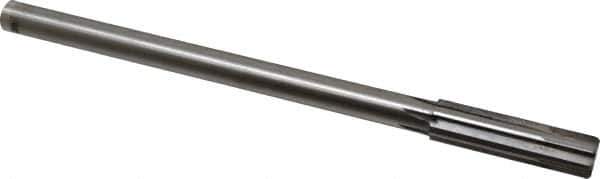 Made in USA - 0.539" Carbide-Tipped 6 Flute Chucking Reamer - Straight Flute, 7/16" Straight Shank, 2" Flute Length, 8" OAL - Apex Tool & Supply
