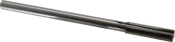 Made in USA - 0.55" Carbide-Tipped 6 Flute Chucking Reamer - Straight Flute, 7/16" Straight Shank, 2" Flute Length, 8" OAL - Apex Tool & Supply