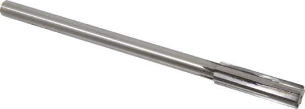 Made in USA - 0.57" Carbide-Tipped 6 Flute Chucking Reamer - Straight Flute, 7/16" Straight Shank, 2" Flute Length, 8" OAL - Apex Tool & Supply