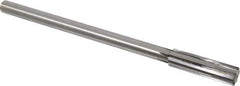 Made in USA - 0.57" Carbide-Tipped 6 Flute Chucking Reamer - Straight Flute, 7/16" Straight Shank, 2" Flute Length, 8" OAL - Apex Tool & Supply
