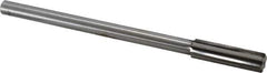 Made in USA - 0.571" Carbide-Tipped 6 Flute Chucking Reamer - Straight Flute, 7/16" Straight Shank, 2" Flute Length, 8" OAL - Apex Tool & Supply