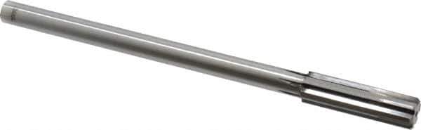 Made in USA - 0.577" Carbide-Tipped 6 Flute Chucking Reamer - Straight Flute, 7/16" Straight Shank, 2" Flute Length, 8" OAL - Apex Tool & Supply