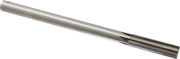 Made in USA - 0.619" Carbide-Tipped 6 Flute Chucking Reamer - Straight Flute, 9/16" Straight Shank, 2-1/4" Flute Length, 9" OAL - Apex Tool & Supply