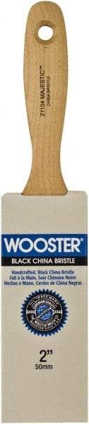 Wooster Brush - 2" Flat Hog Varnish Brush - 2-15/16" Bristle Length, 5-1/2" Maple Beavertail Handle - Apex Tool & Supply