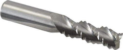 M.A. Ford - 1/2" Diam, Coarse Pitch, 1-1/4" LOC, 3 Flute Solid Carbide Roughing Square End Mill - Uncoated, 3" OAL, 1/2" Shank Diam, Single End, Centercutting, 45° Helix - Apex Tool & Supply