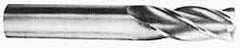 Hertel - 1", 1-1/2" LOC, 1" Shank Diam, 4" OAL, 4 Flute, Solid Carbide Square End Mill - Single End, Uncoated, 30° Helix, Centercutting, Right Hand Cut - Apex Tool & Supply