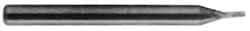 SGS - 0.011", 0.017" LOC, 1/8" Shank Diam, 1-1/2" OAL, 2 Flute, Solid Carbide Square End Mill - Single End, Uncoated, Spiral Flute, 30° Helix, Centercutting, Right Hand Cut, Right Hand Flute, Series MK2 - Apex Tool & Supply