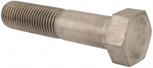Value Collection - 1-1/2 - 6 UNC, 7" Length Under Head Hex Head Cap Screw - Partially Threaded, Grade 18-8 Stainless Steel, Uncoated, 2-1/4" Hex - Apex Tool & Supply