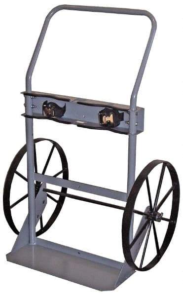 Made in USA - 1,000 Lb Capacity 47" OAH Cylinder Hand Truck - Loop Handle, Steel - Apex Tool & Supply